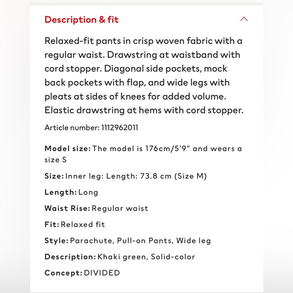 H&M parachute pants - Medium - Picture 5 of 8